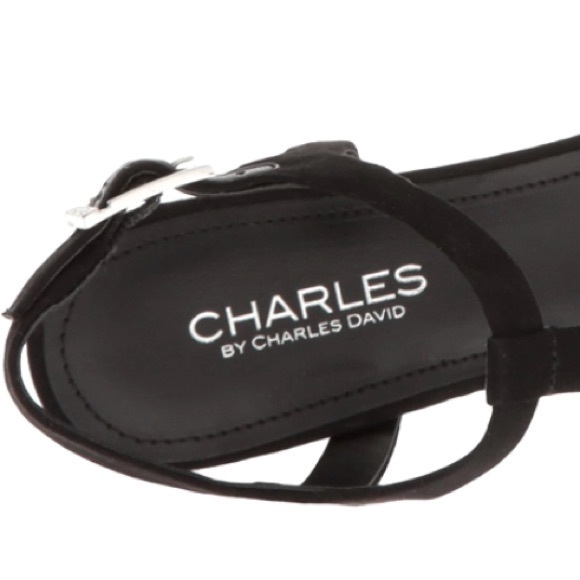 Charles By Charles David‎ Miller Women Open Toe Sandals black suede 9.5M (1647) - Picture 6 of 10